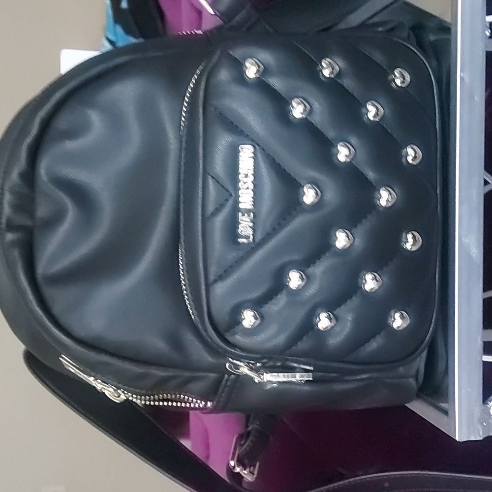 Love Moschino heart studded mini backpack